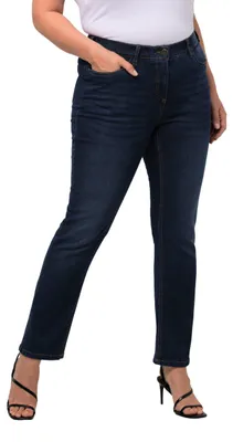 Image de Pantalon pour femmes Ulla Popken, en denim bleu, taille 26