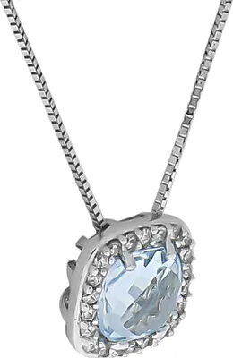 Produktbild von Damen Anhänger mit Kette 375 Gold mit 1 Topas und Zirkonia