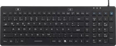 Produktbild von iM-IKB106-BK Tastatur Renkforce Schwarz Spritzwassergeschützt, Staubgeschützt