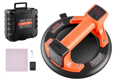 Produktbild von VEVOR Elektrische Saugnapf, 203 mm Vakuum Glasheber mit Digitalanzeige für Saugkraft & Batteriestand, 200 kg maximale Hebekapazität Fliesen-Saugnapf-Werkzeug zum Heben von Fliesen, Granit (1-Pack), 440 lbs