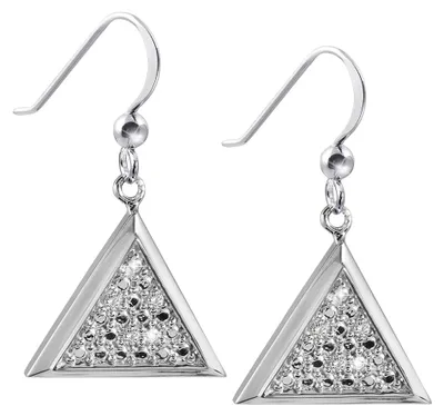 Produktbild von MATERIA Zirkonia Ohrhänger Dreieck 925 Silber Damen Ohrringe geometrisch 10x24mm #SO-291