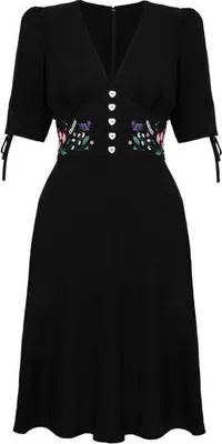 Produktbild von Hell Bunny Mittellanges Kleid Damen Winnie Dress schwarz S