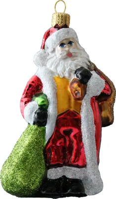 Obrázek produktu pro Skleněná figurka Santa s pytlem