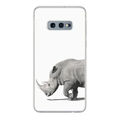 Produktbild von MuchoWow® Handyhülle Schutzhülle Hülle für Samsung Galaxy S10e Rhinozeros - Tiere - Weiß Silikon Softcase Handy Hülle - Handy