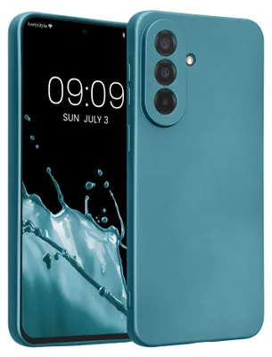 Produktbild von kwmobile Handyhülle für Samsung Galaxy A37 5G Hülle - weiche Silikon Case metallisch schimmernd - Schutzhülle Cover - Metallic Karibikblau