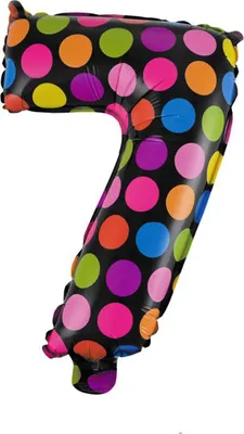 Zdjęcie produktu dla Balon foliowy nr 7, ok. 40 cm, kolorowe kropki