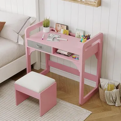 Imagen del producto de Escritorio infantil con altura ajustable y silla, ideal para estudiar y escribir