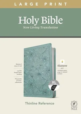 Produktbild von NLT Large Print Thinline Reference Bible, Filament Enabled Edition (Red Letter, Leatherlike, Floral/Teal, Indexed)