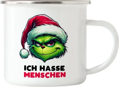 Produktbild von Ich hasse Menschen Emaille Tasse Xmas Fun Sarkastischer Spruch Humor