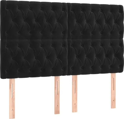 Obrázok produktu pre vidaXL Čelo postele čierne 144x7x118/128 cm zamat