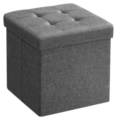 Produktbild von Aufbewahrungshocker - Fußhocker - Faltbar - Dunkelgrau - 30 x 30 x 30 cm