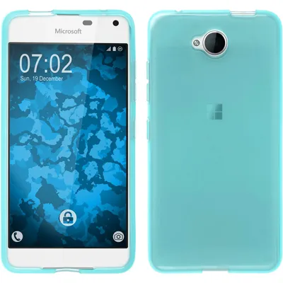 Produktbild von PhoneNatic Case kompatibel mit Microsoft Lumia 650 - türkis Silikon Hülle transparent + 2 Schutzfolien