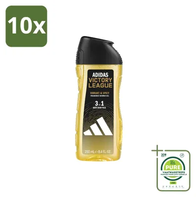 Obrázek produktu pro 10 kusů sprchového gelu Adidas 3-v-1 Victory League - 250 ml - velká balení