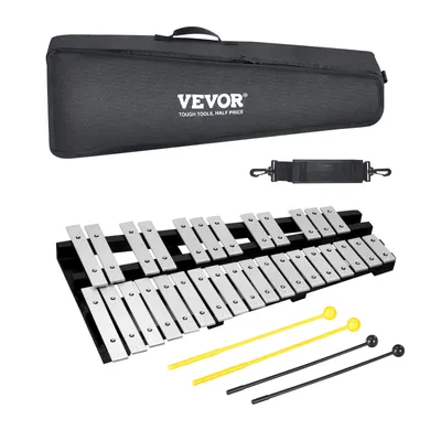 Immagine prodotto di VEVOR set xilofono glockenspiel con 30 note, strumento a percussione con mazze, bacchette e borsa per il trasporto, set professionale di strumenti a percussione glockenspiel xilofono per studenti e adulti