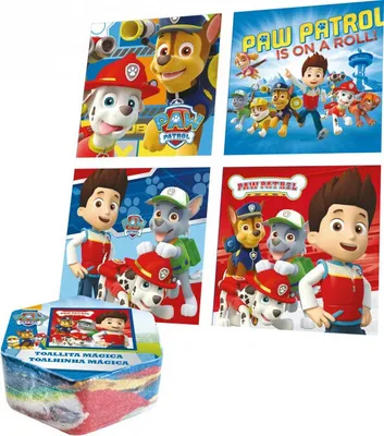 Obrázek produktu pro 4x kouzelný ručník Paw Patrol 30x30 kouzelný ručník 100% bavlna dárková sada