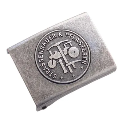 Produktbild von Koppelschloss Straßenbauer und Pflasterer Handwerk und Zunft – vintage - eisengrau - für 4,5 cm breite Koppelgürtel