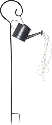 Solar-Gießkanne mit Erdspieß, schwarz, 67x24 cm