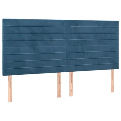 Image de vidaXL Têtes de lit 4 pcs. Bleu foncé 100x5x78/88 cm velours