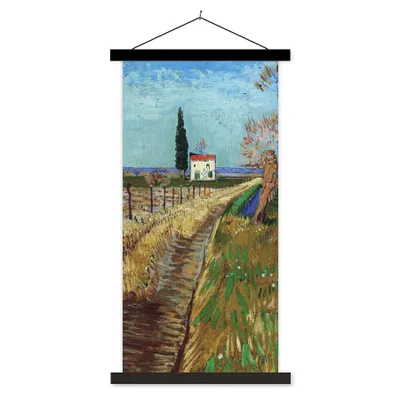 Produktbild von MuchoWow® Textilposter Weg durch ein Weidenfeld - Vincent van Gogh 60x120 cm mit schwarzem Rahmen - Magnete