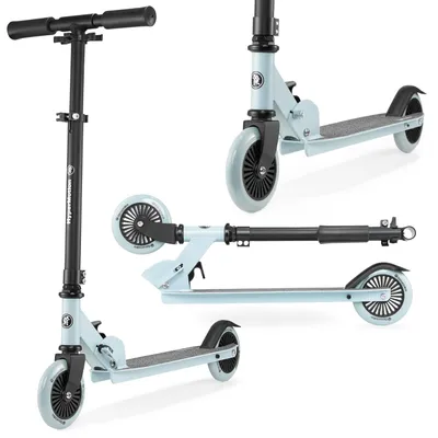 Produktbild von Kinderroller 2 Räder, faltbar, höhenverstellbar, blau matt schwarz, 3-8 Jahre, 125 mm Räder, leicht und wendig