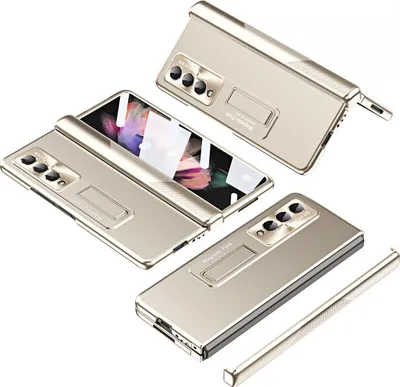 Immagine prodotto di Custodia per Samsung Galaxy Z Fold 4 5G, cerniera magnetica, protezione lenti e display, PC rigido galvanizzato Oro