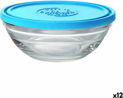 Image de Boîte à lunch ronde avec couvercle Duralex FreshBox Bleu 500 ml (12 pièces)