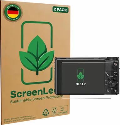 Produktbild von 2x ScreenLeaf Schutzfolie für Sony Cyber-Shot DSC-RX100 VIIA nachhaltiger Displayschutz Display Schutz Folie Klar Transparent