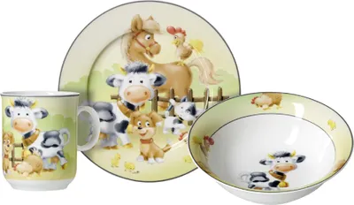 Produktbild von Ritzenhoff & Breker Geschirr-Set HOFTIERE 3-teilig aus Porzellan