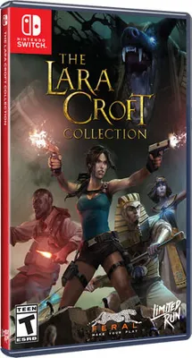 The cover art for The Lara Croft Collection video game for Nintendo Switch.