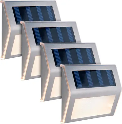 Image de Applique murale extérieure solaire, jeu de 4 lampes de chemin Lumière d'escalier Lampe solaire 5282104