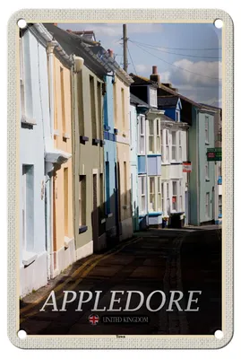 Produktbild von Blechschild Städte England Appledore Town Street 12x18cm Dekoration