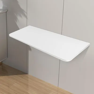 Produktbild von Tisch aus Holz Wand - Klapptisch Platzsparend - Hausarbeiten Küche - Dickenstabile Platte - 60x30 cm - Weiß