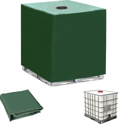 Produktbild von Jiubiaz Obal na kontajnery Obal na vodné nádrže Plachta 1000 L IBC Obal na nádrže Obal na kontajnery Ochranný obal z UV fólie Ochranná plachta Obal na sudy na dážď - 120x100x116 cm Sudy na dážď