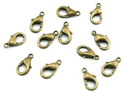 Produktbild von Vintageparts Karabinerverschluss antik bronze 12mm 12 Stück