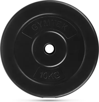 Produktbild von Zátěžový talíř Gymtek® - 10 kg závaží, ?29 mm - zátěžový talíř, činky, fitness kotouč - silový trénink, domácí posilovna, fitness