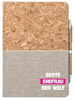Produktbild von Huuraa Notizbuch A5 Beste Ehefrau der Welt 80 Blatt inkl. Kugelschreiber Tagebuch Geschenkidee