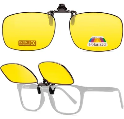 Image de Lunettes de soleil clipables avec protection UV400 et monture métallique, dimensions : 59 mm x 41 mm