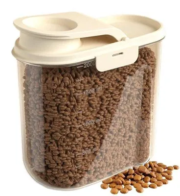 Productafbeelding van Dierenvoeding Opslagcontainer - Luchtdicht en Transparant - 2 Liter