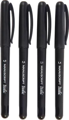 Produktbild von Manuscript Kalligraphie Stifte Schwarz 4 Stück Kalligrafie Set