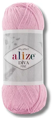 Obrázok produktu pre Alize 1x 100g priadze Diva Fine, jednotná farba, vhodná na háčkovanie a pletenie (ružová – 185)