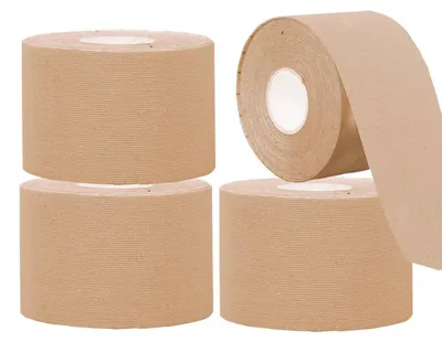 Obrázok produktu pre Kinezologická páska, 4 rolky, 5 cm x 5 m, farba pokožky, elastická, vodeodolná