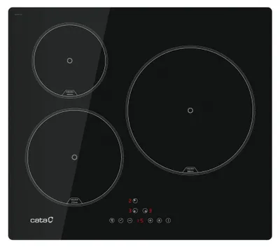 Obrázek produktu pro CATA IB 6303E2 BK, Černá, Vestavěné, 59 cm, Indukční varná deska se zónami, Sklo, 3 zóna/zón