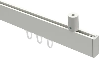 Produktbild von Interdeco Innenlaufstange / Gardinenstange mit Innenlauf Weiß, Typ Sonius Paxo (Kappe) Deckenmontage, 14x35 mm 1-läufig, 160 cm