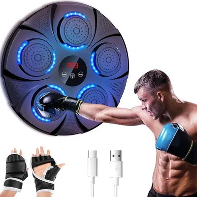 Produktbild von Boxtrainer mit Bluetooth - für Erwachsene und Kinder - Wandmontage - Boxsack/Boxball - Smart/Slim - Bluetooth-Boxingmaschine