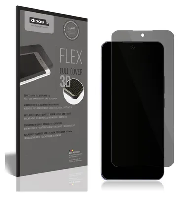 A product packaging for a screen protector is shown next to a smartphone with the screen protector applied.