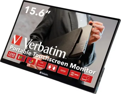 Image de Verbatim 49592 écran plat de PC 39,6 cm (15.6") 1920 x 1080 pixels Full HD LCD Écran tactile Noir