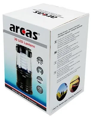 Produktbild von Arcas 30720007 - Camping Laterne mit 30 LEDs, schwarz