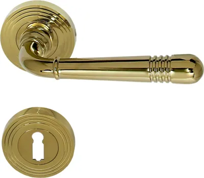 Produktbild von Türbeschlag 1662 Helena R BB Messing poliert Türdrücker Türklinke Türgriffe