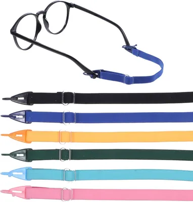 Obrázek produktu pro Sada 6 nastavitelných pásků na sluneční brýle pro děti, chlapce a dívky, žáky, vícebarevné, 16–24 cm