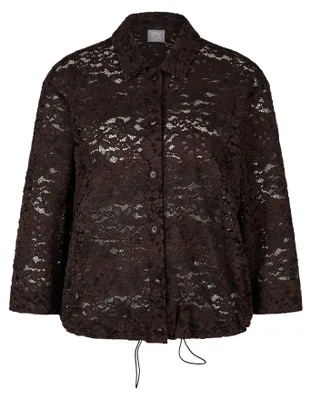 Produktbild von Rabe Damen Jacke Braun Größe 46 mit 3/4-Arm, klassischem Hemdkragen und Knopfleiste